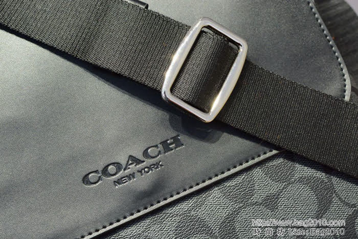 COACH蔻馳 原單 配頭層牛皮 721090 專櫃經典印花 男士單肩包  Chz1560